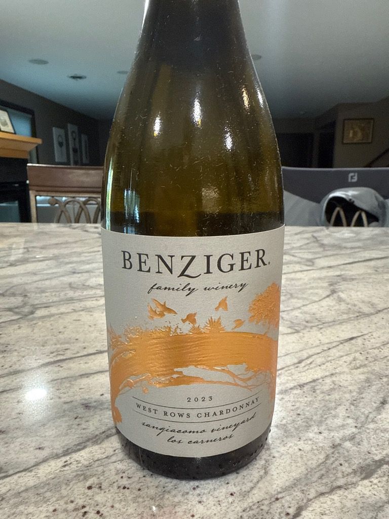 2023 Benziger Family Winery Chardonnay West Rows Sangiacomo Vineyard ...