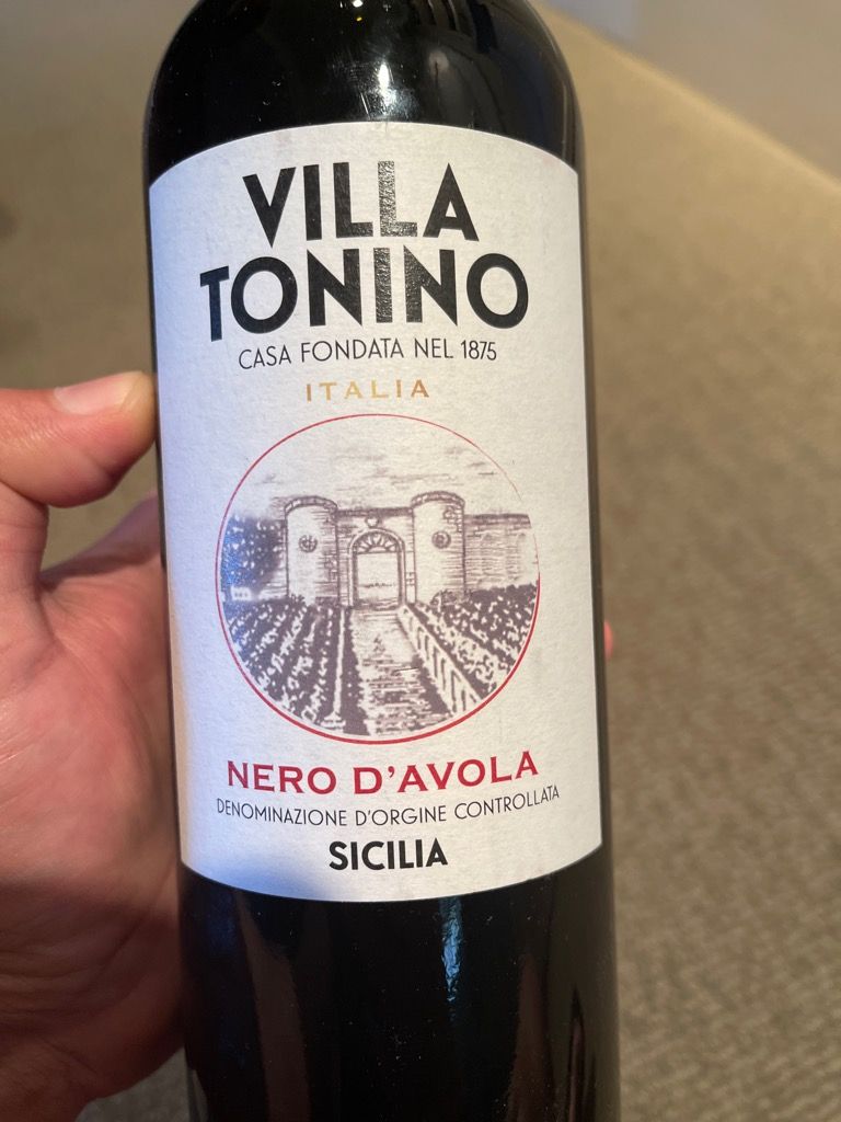 2018 Villa Tonino Nero d'Avola Sicilia, Italy, Sicily, Sicilia