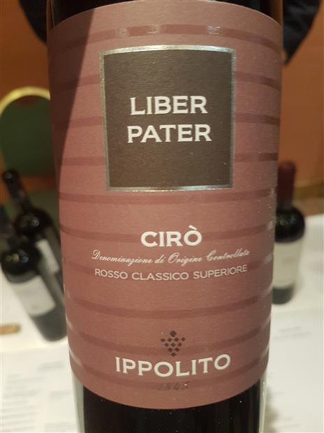 2016 Ippolito Cir Classico Superiore Liber Pater CellarTracker