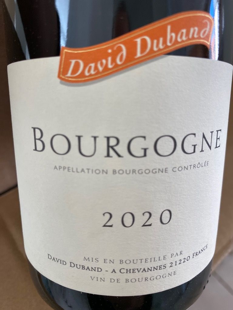 2020 David Duband Bourgogne - CellarTracker