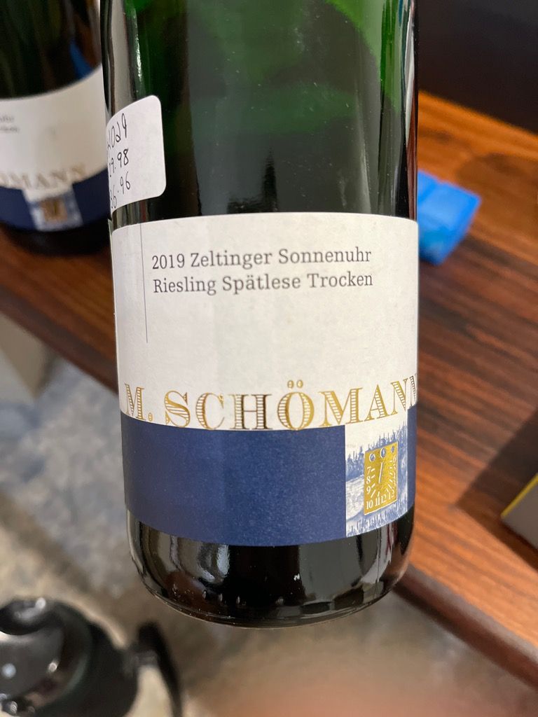 2019 Schömann Martin Zeltinger Sonnenuhr Riesling Spätlese trocken ...