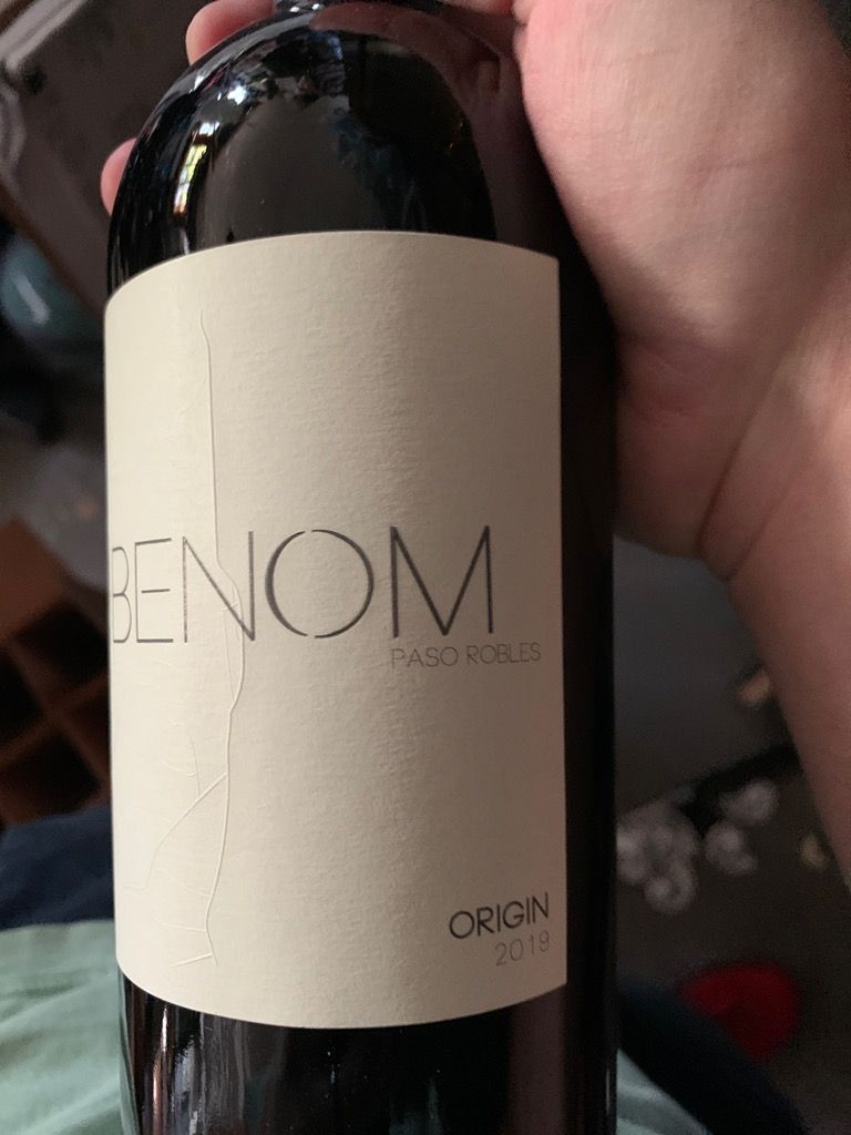 2019 Benom Wines Origin, USA, California, Central Coast, Paso Robles