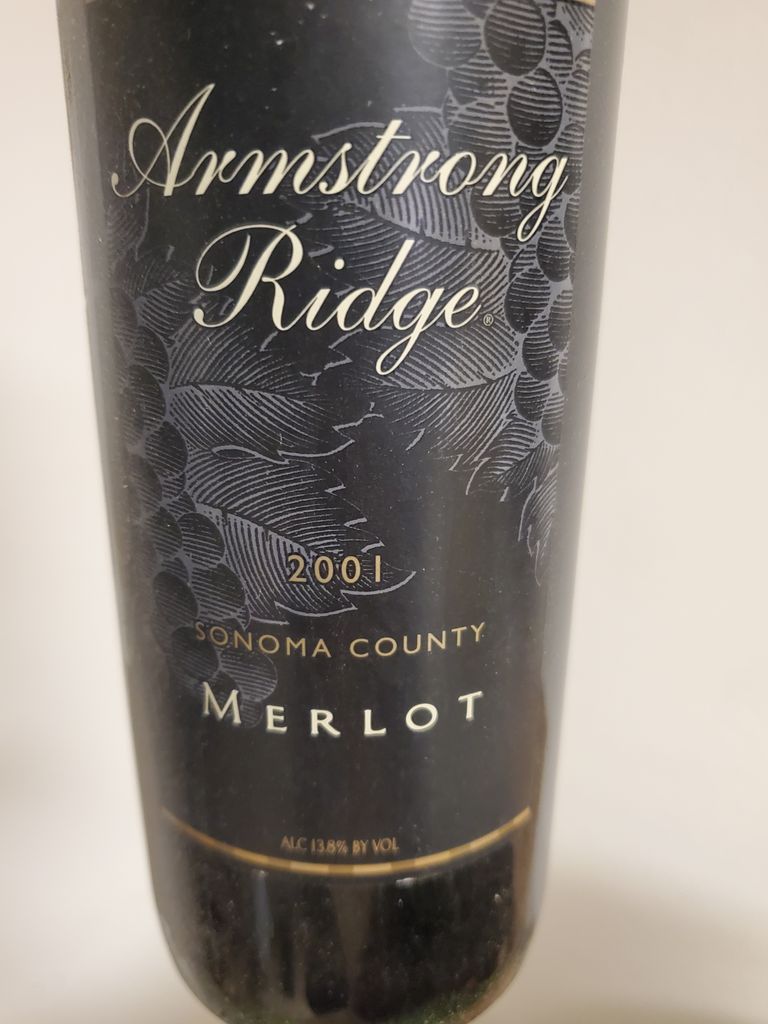 2001 Armstrong Ridge Merlot, USA, California, Sonoma County - CellarTracker