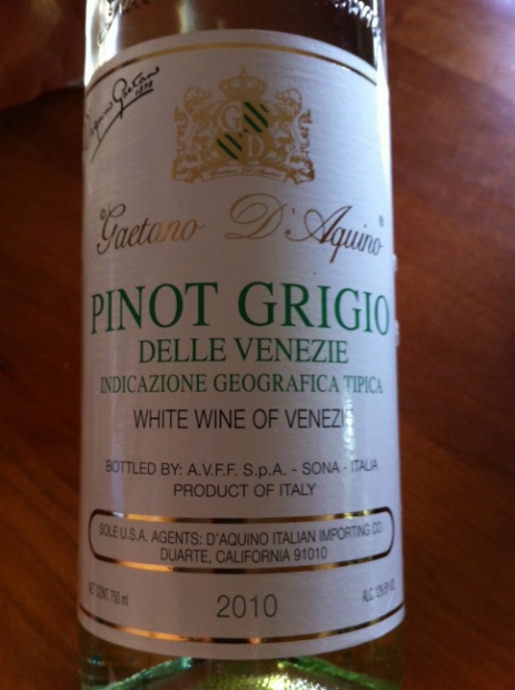 2010 Gaetano D'Aquino Pinot Grigio Delle Venezie, Italy, Delle Venezie ...