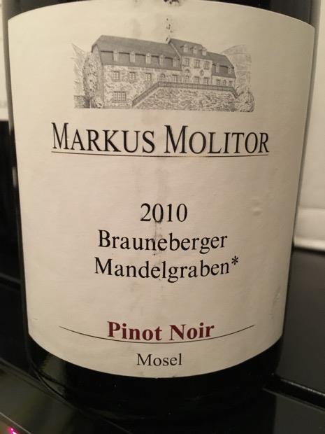 2010 Markus Molitor Brauneberger Mandelgraben Pinot Noir *, Germany ...