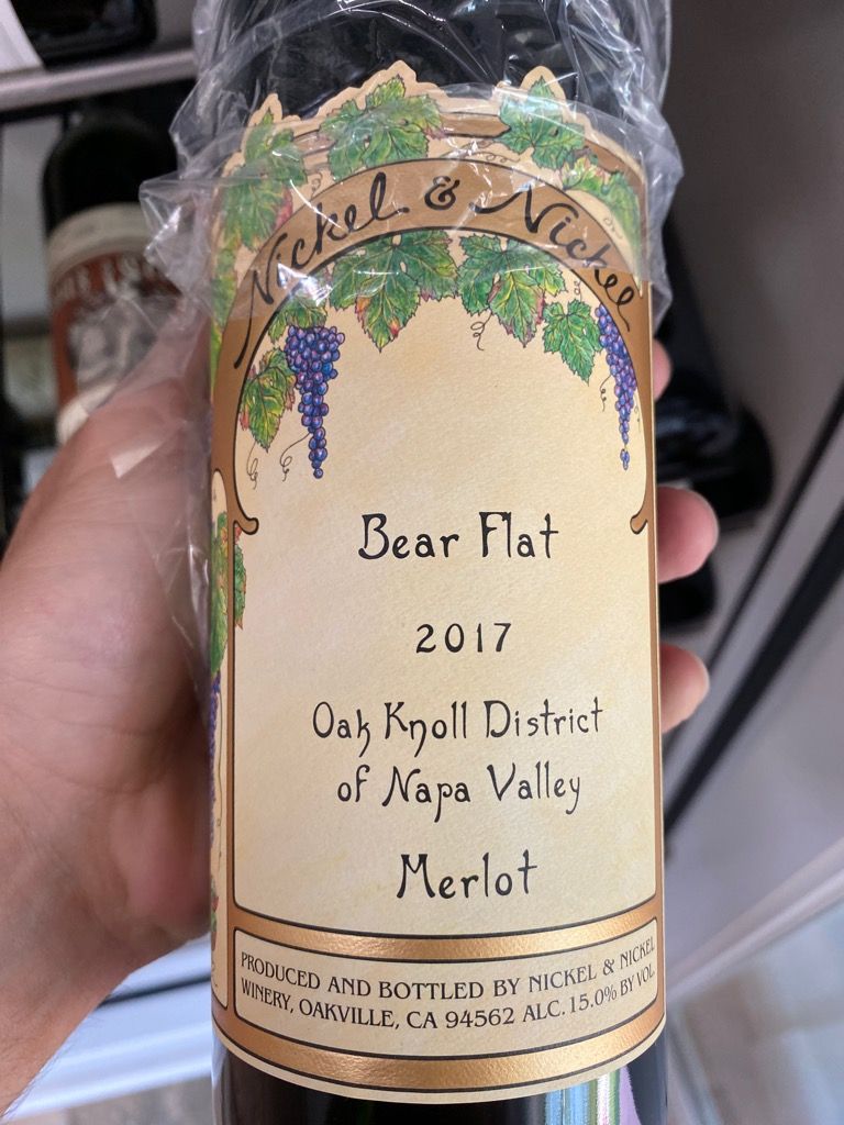 2017 Nickel & Nickel Merlot Bear Flat Oak Knoll District, USA