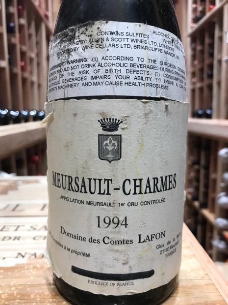 1996 Domaine des Comtes Lafon Meursault 1er Cru Charmes