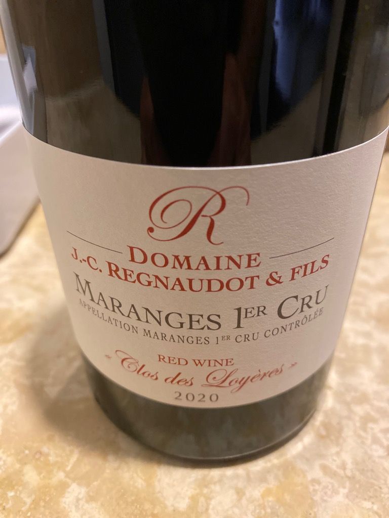 2021 Jean Claude Regnaudot Maranges 1er Cru La Fussière France