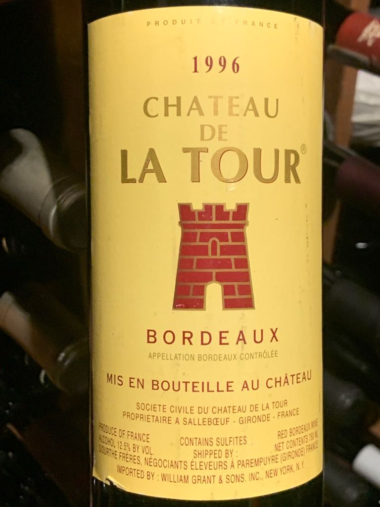 CHÂTEAU DES TOURS 1959 赤ワインセラー保管 1996 Château de La Tour - CellarTracker