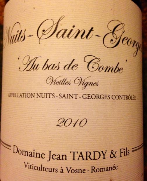 2010 Domaine Jean Tardy et Fils Nuits St. Georges Au Bas de Combe ...