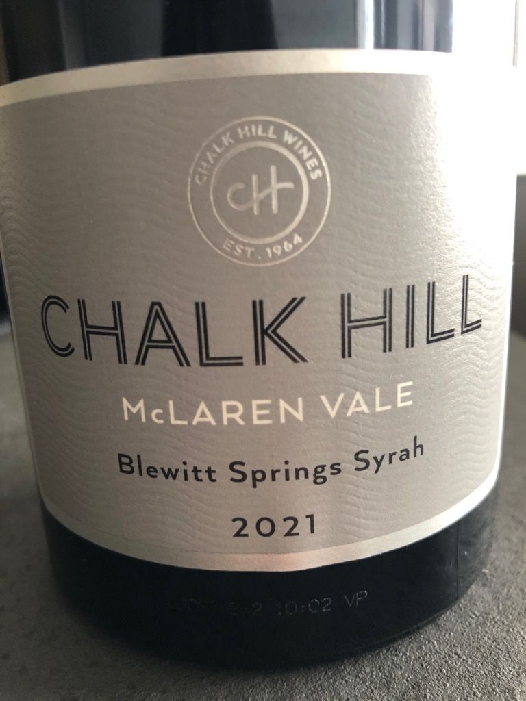 2021 Chalk Hill Wines Syrah Blewitt Springs, Australia, South Australia, Fleurieu, McLaren Vale