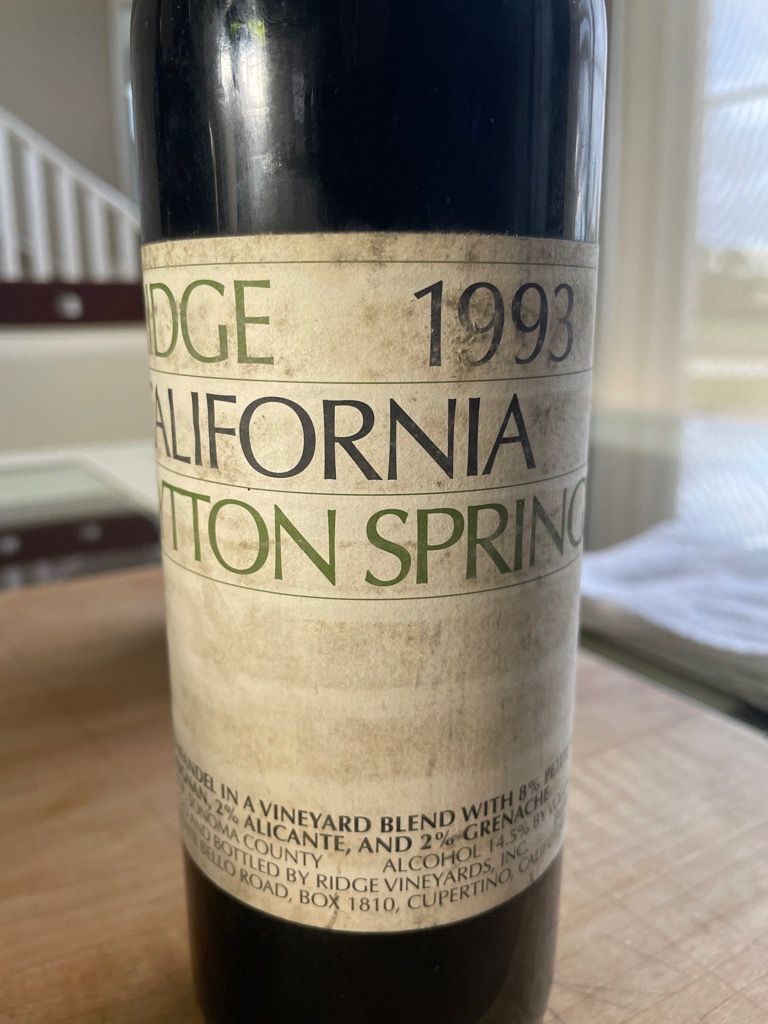 1993 Ridge Lytton Springs - CellarTracker