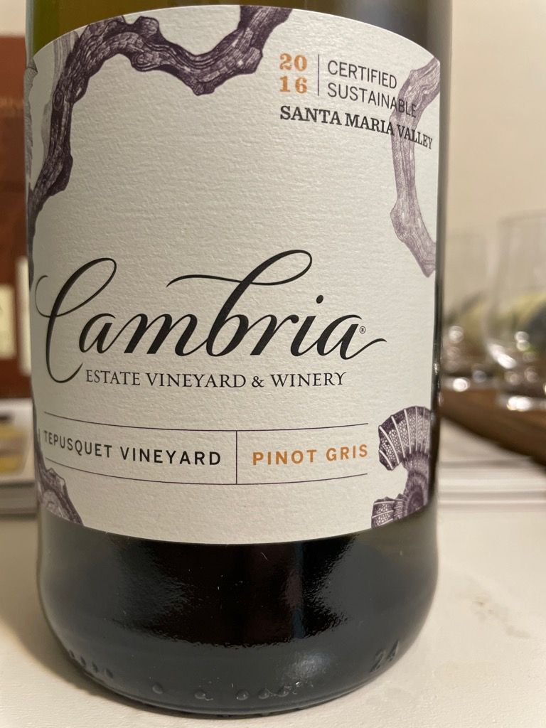 2016 Cambria Pinot Gris Tepusquet Vineyard, USA, California, Central
