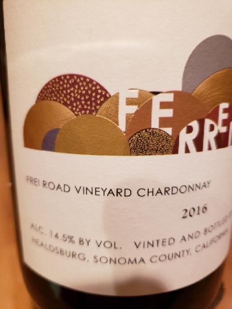 2016 Ferren Wines Chardonnay Frei Road Vineyard, USA, California ...