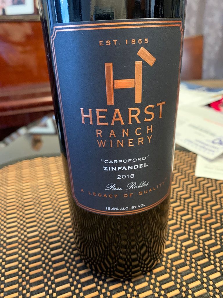 2018 Hearst Ranch Winery Zinfandel Carpoforo, USA, California, Central ...