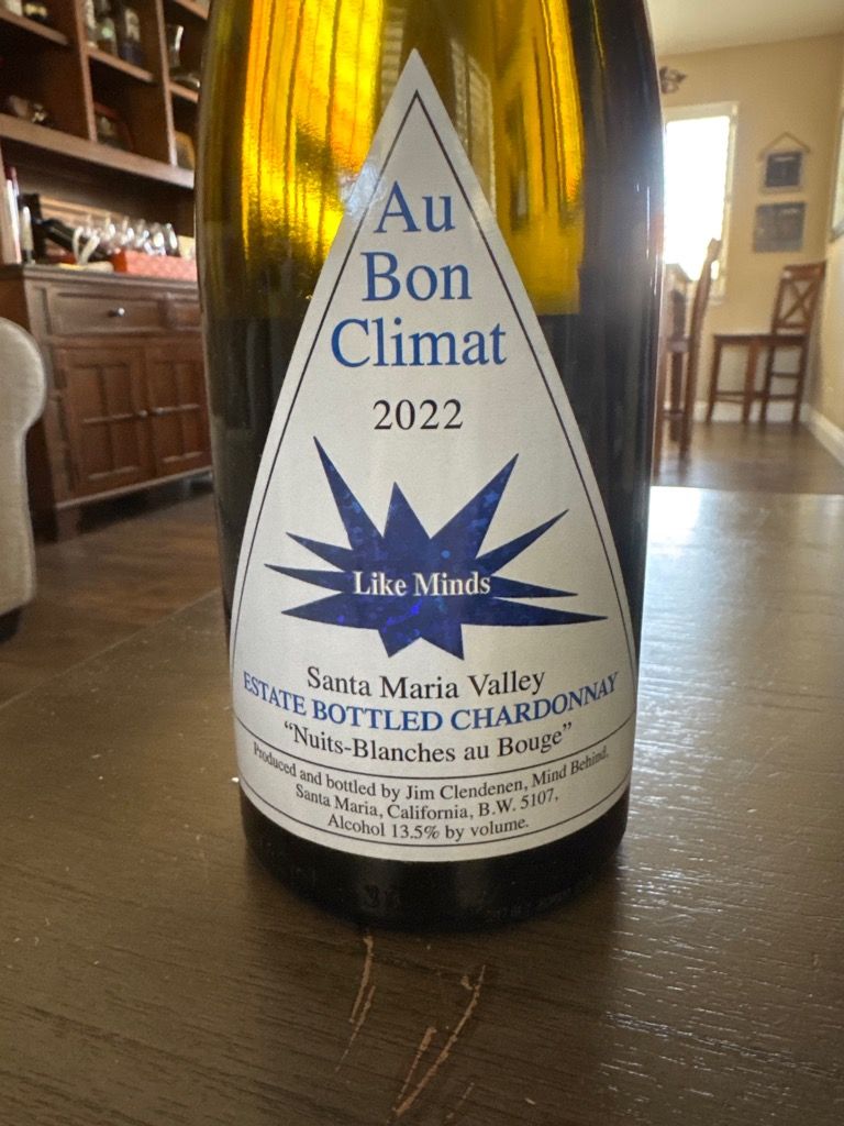 2022 Au Bon Climat Chardonnay Nuits-Blanches au Bouge - CellarTracker