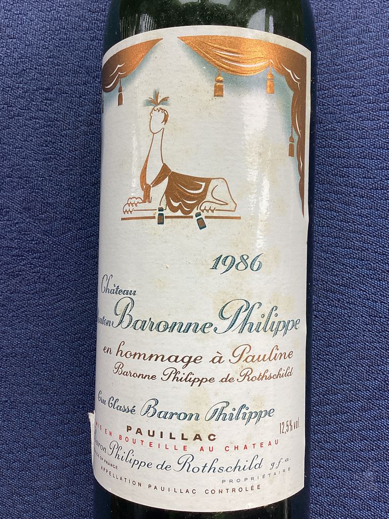 1986 Château Mouton-Baronne-Philippe en hommage à Pauline