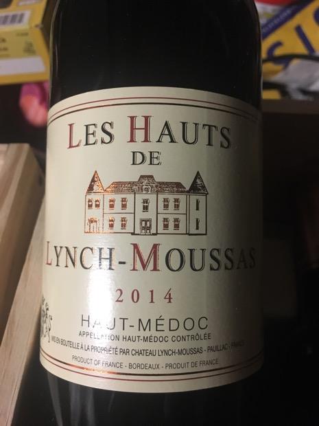 2014 Château Lynch-Moussas Les Hauts de Lynch-Moussas, France, Bordeaux ...