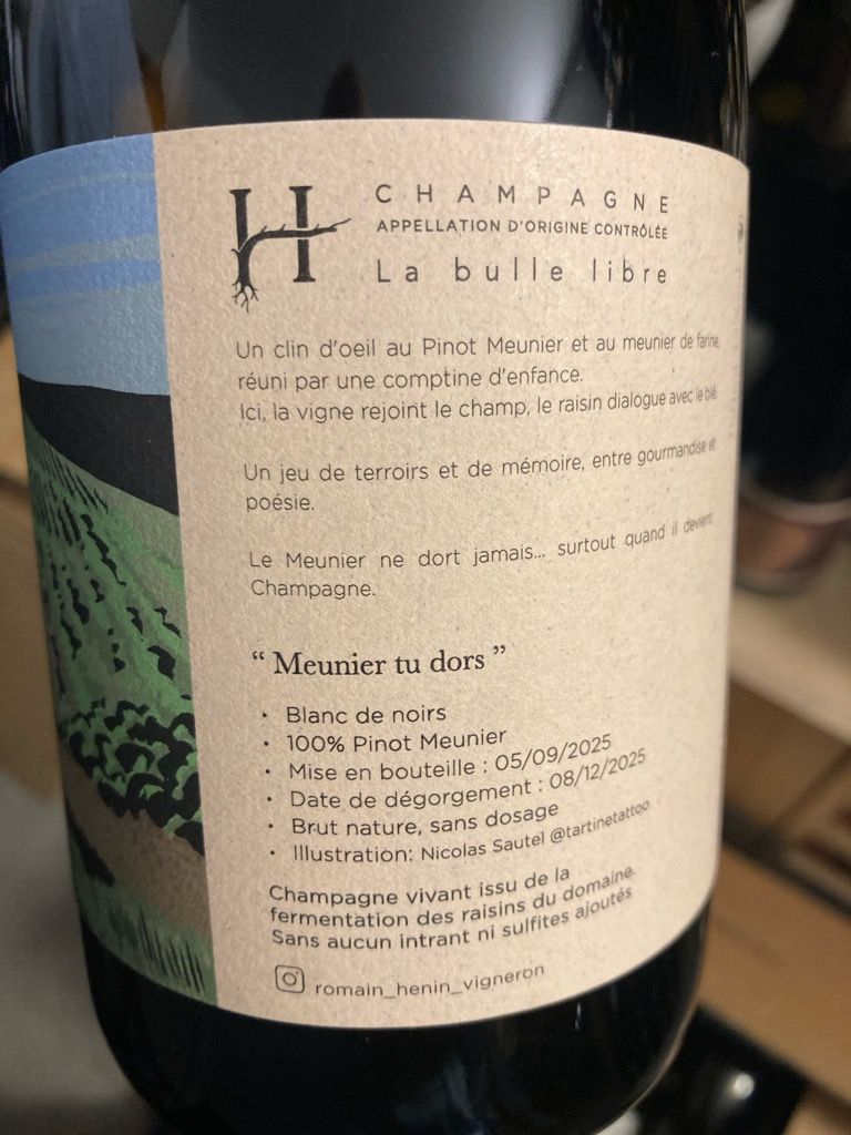 N.V. Romain Henin Champagne Meunier Tu Dors - CellarTracker