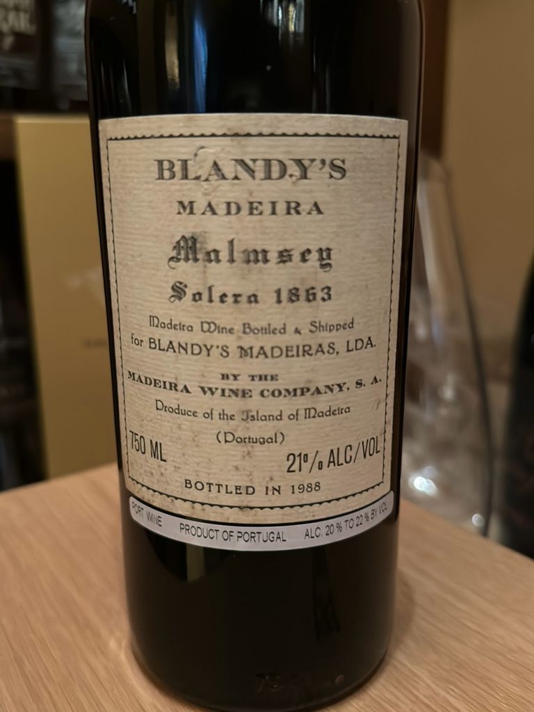1863 Blandy's Madeira Malmsey Solera - CellarTracker