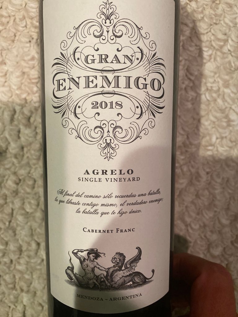 2018 El Enemigo Cabernet Franc Gran Enemigo Agrelo - CellarTracker