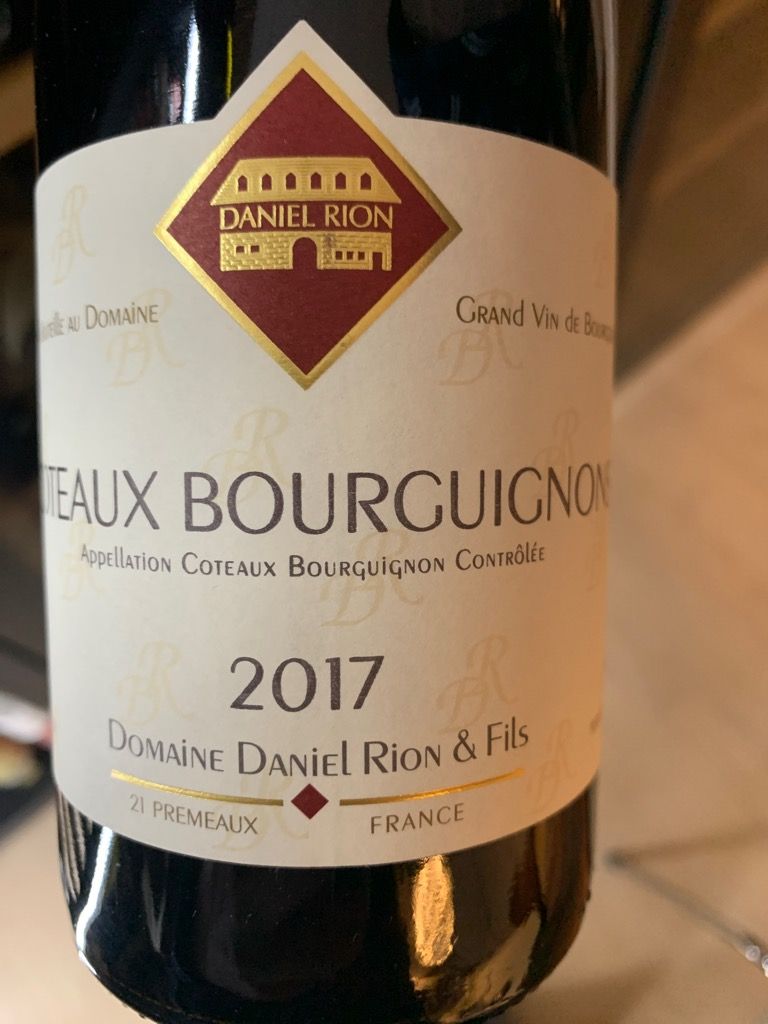 Daniel Rion 2018 Domaine Daniel Rion et Fils Coteaux Bourguignons, France, Burgundy ...