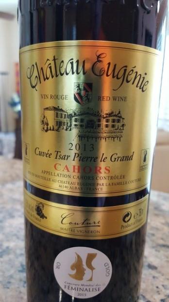 2013 Château Eugenie Cahors Cuvée Tsar Pierre le Grand, France ...