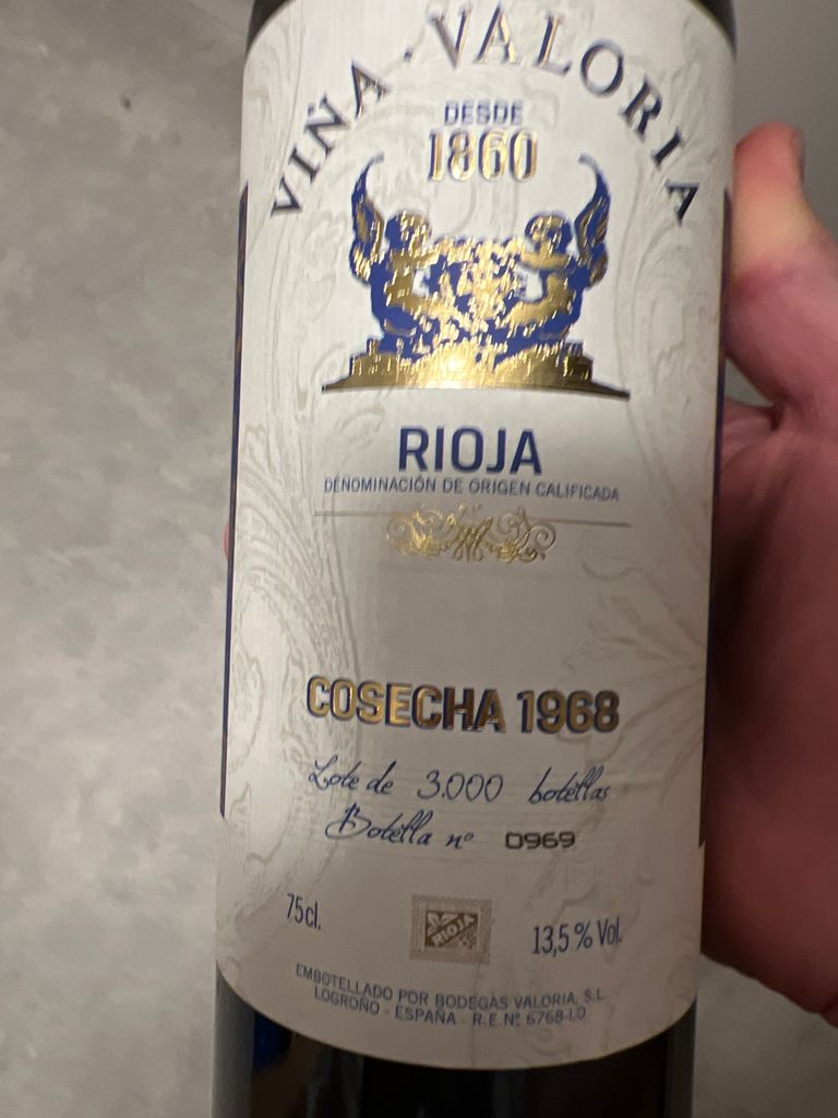 Valoria Rioja 1968 Viña Valoria Rioja Gran Reserva - CellarTracker