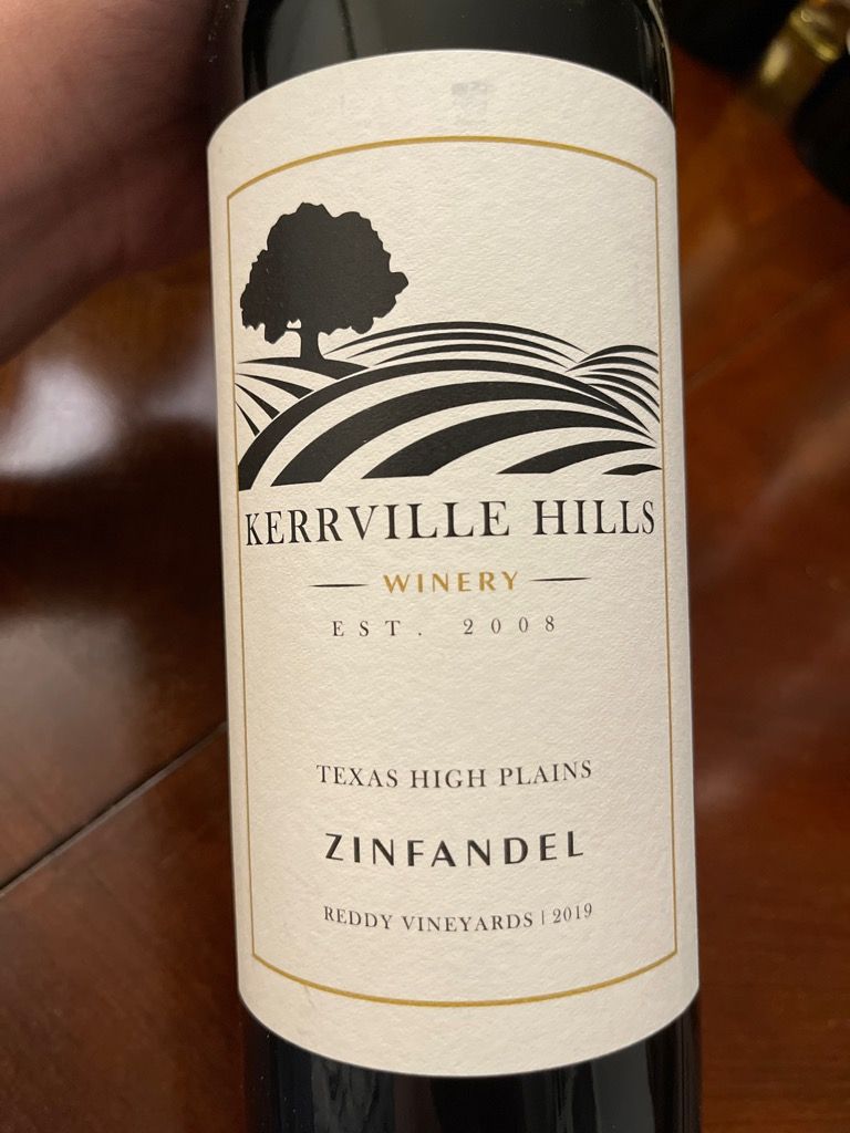 2019 Kerrville Hills Winery Zinfandel, USA, Texas, Texas Hill Country