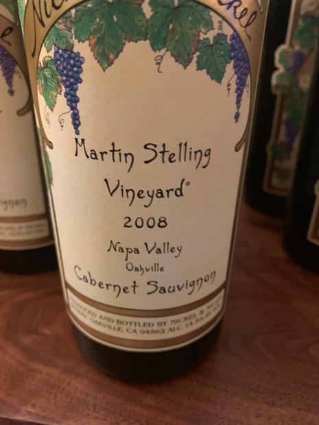 2008 Nickel & Nickel Cabernet Sauvignon Martin Stelling Vineyard ...