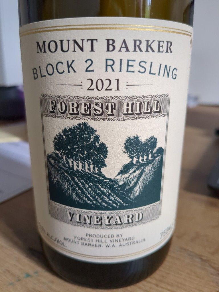 2021 Forest Hill Vineyard Riesling Block 2, Australia, Western