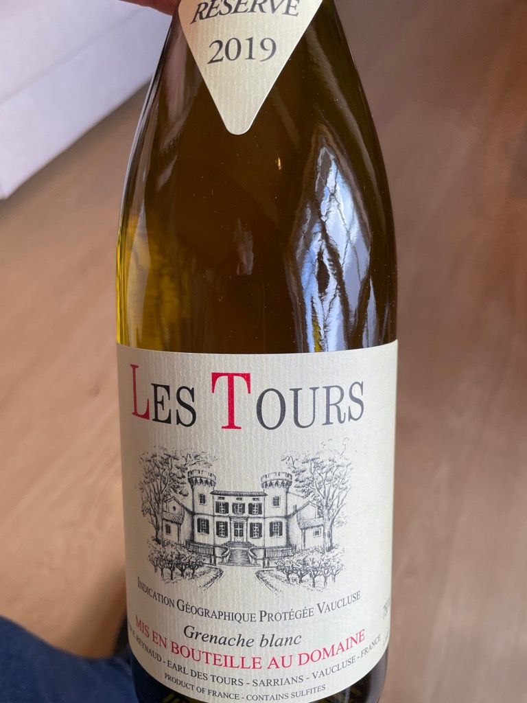 2019 Domaine des Tours Grenache Blanc Vaucluse Les Tours