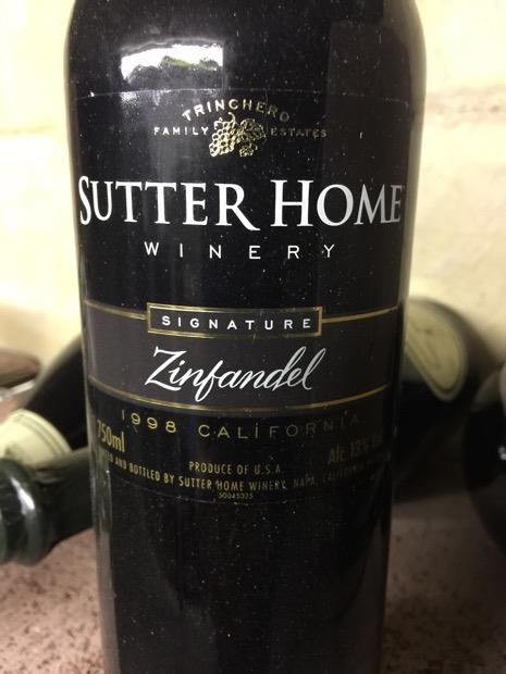 Sutter's Signature 1998 Sutter Home Winery Zinfandel Signature Series, USA, California ...