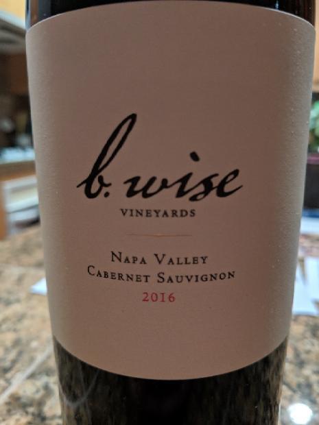 2016 B. Wise Vineyards Cabernet Sauvignon Napa Valley, USA, California ...