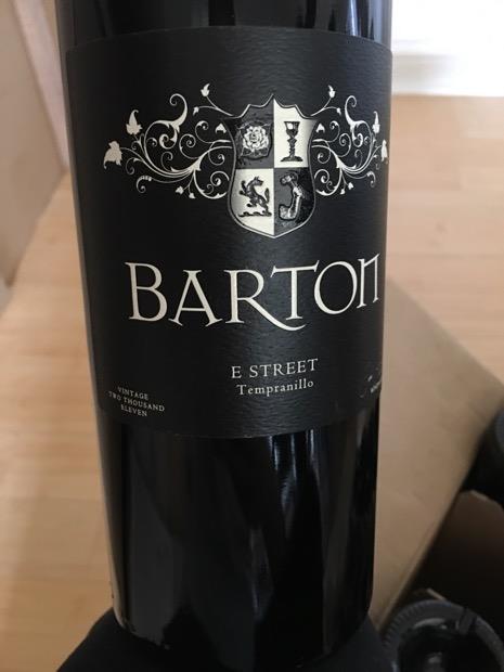 2011 Barton Family Winery Tempranillo E Street Booker Vineyard, USA