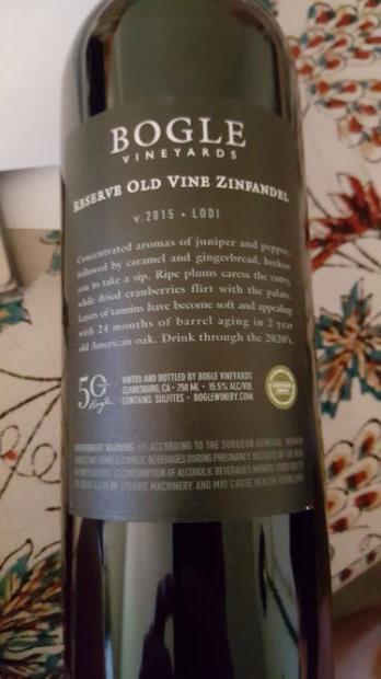 bogle vineyards old vine zinfandel