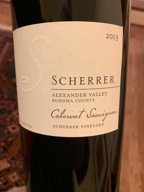2013 Scherrer Winery Cabernet Sauvignon Scherrer Vineyard, USA ...