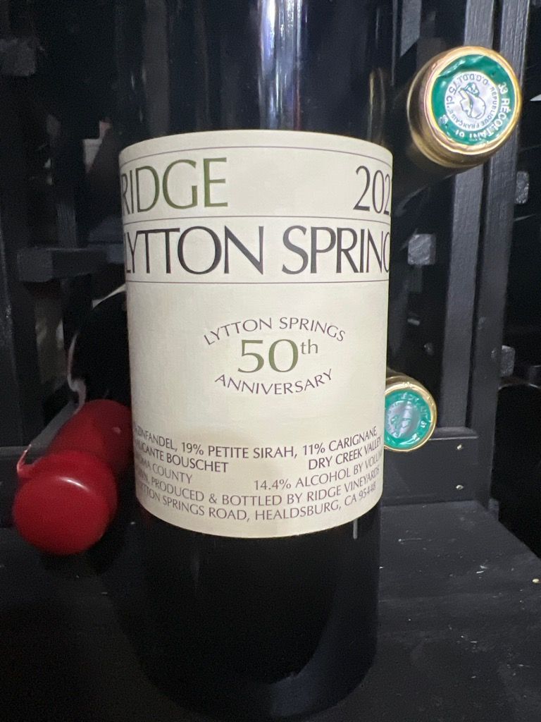 2022 Ridge 50th Anniversary Lytton Springs - CellarTracker