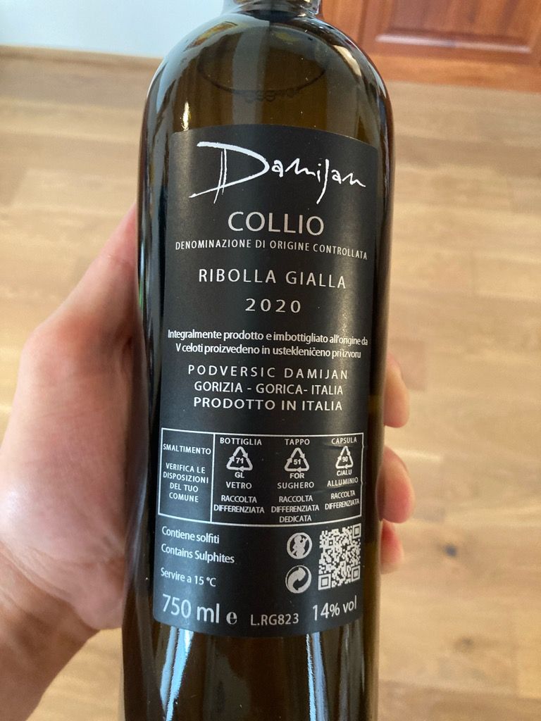 Miani Ribolla 2009 Damijan Podversic Collio Ribolla Gialla Riserva, Italy, Friuli ...