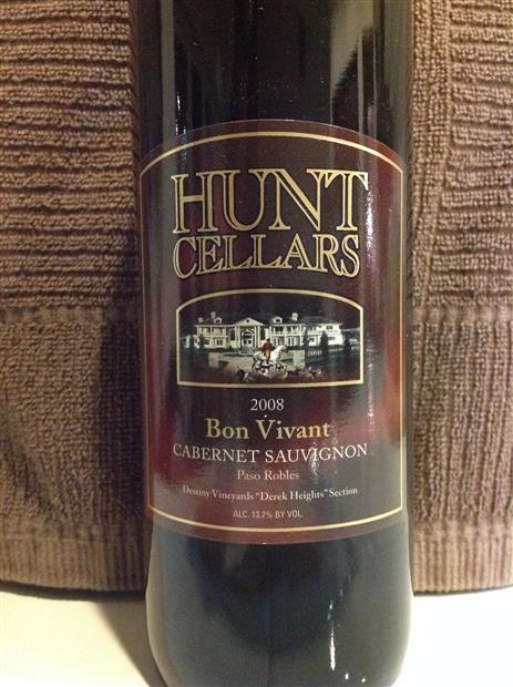 2009 Hunt Cellars Cabernet Sauvignon Bon Vivant Destiny Vineyards Derek