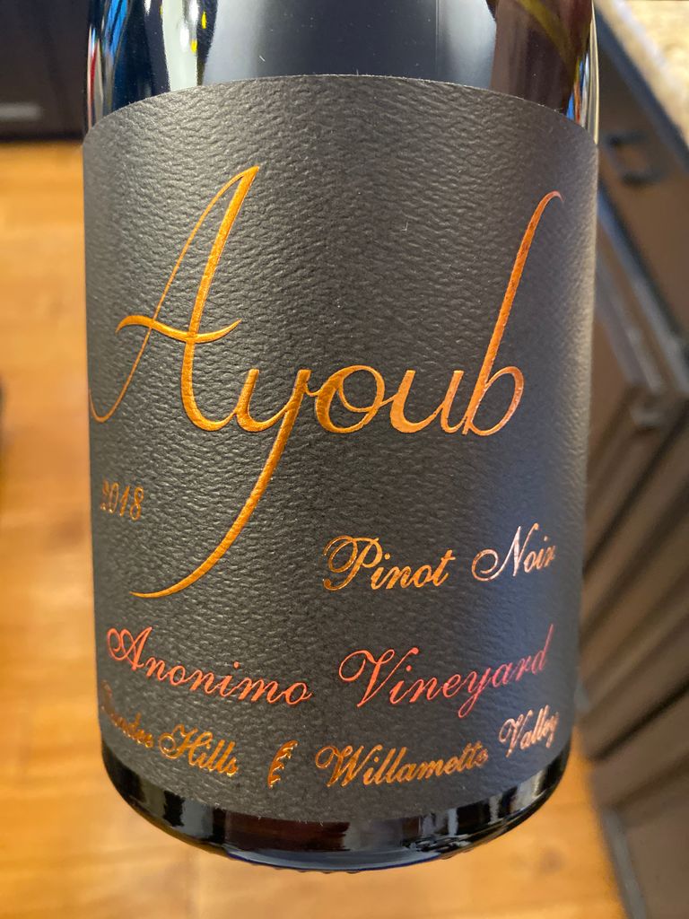 2018 Ayoub Pinot Noir Anonimo Vineyard CellarTracker