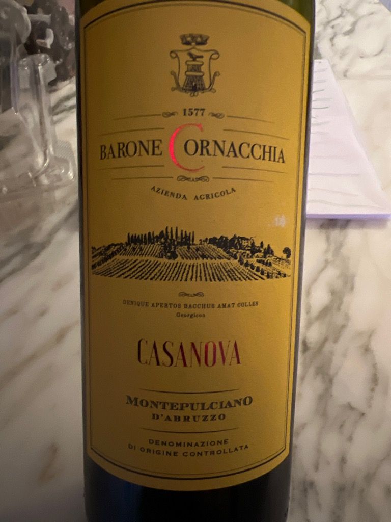 2018 Barone Cornacchia Montepulciano d'Abruzzo Casanova, Italy, Abruzzi ...