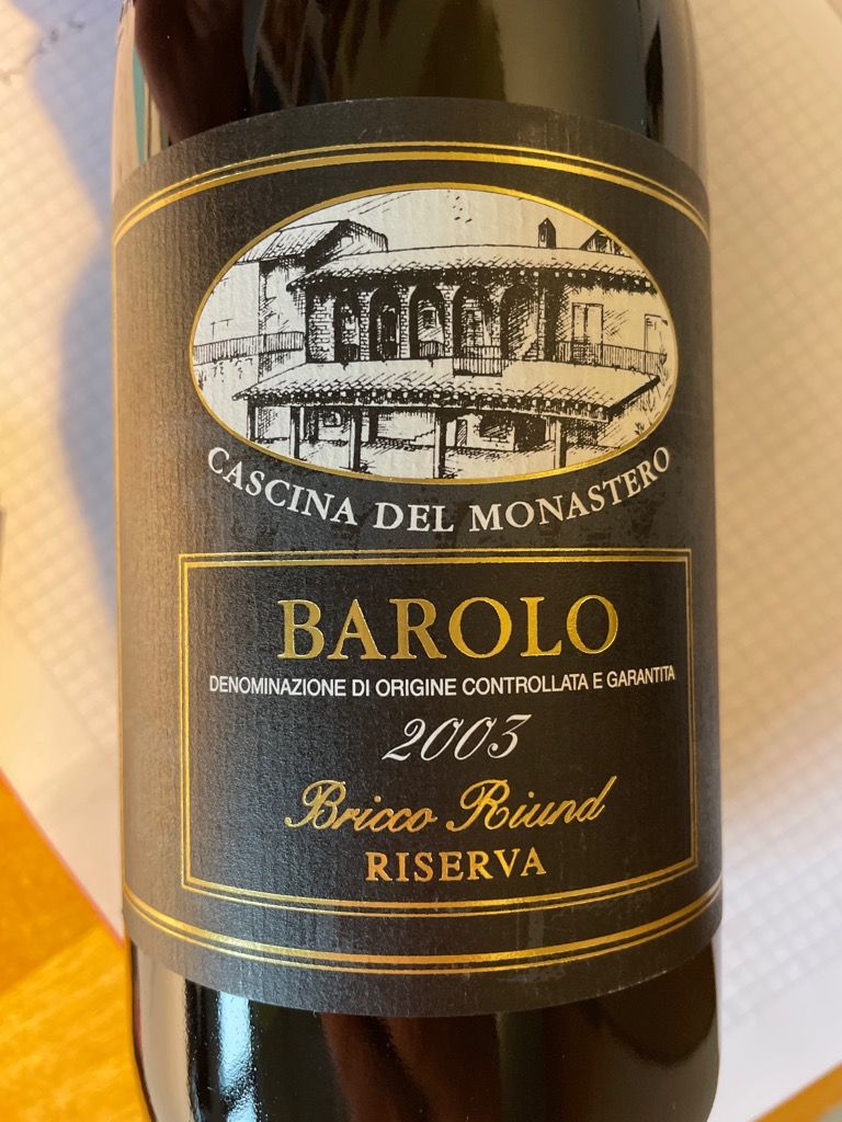 2003 Cascina del Monastero Barolo Bricco Rocca Riserva Riund