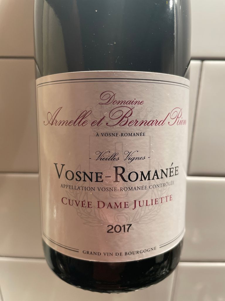2010 Domaine Armelle et Bernard Rion Vosne-Romanée, France, Burgundy ...