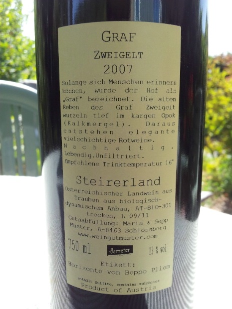 2020 Sepp und Maria Muster Graf Zweigelt - CellarTracker