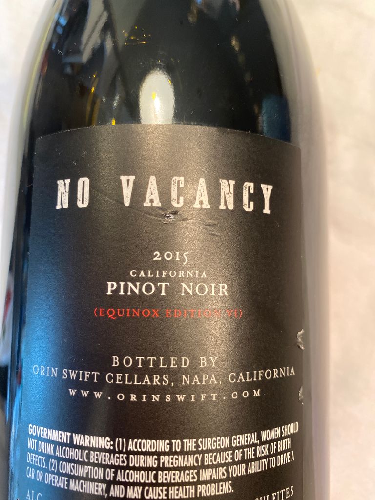 2015 Orin Swift Equinox Edition 6 - No Vacancy - CellarTracker