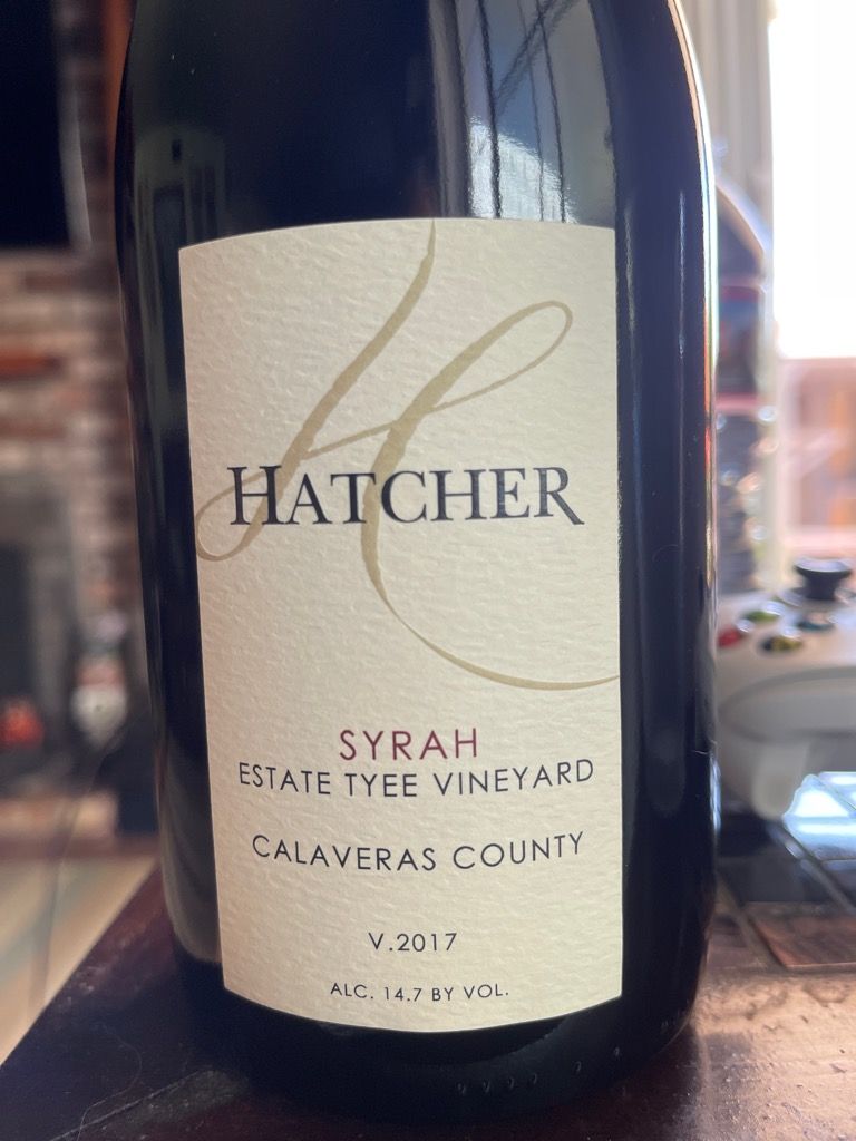 2018 Hatcher Winery Syrah Tyee, USA, California, Sierra Foothills