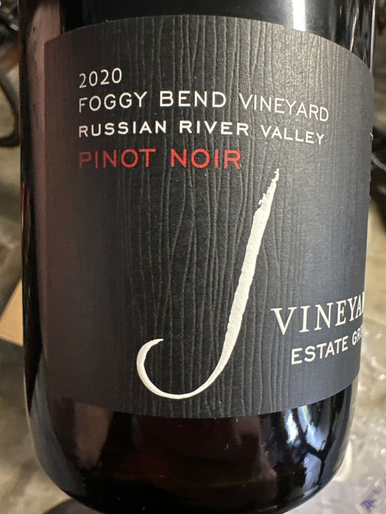 2020 J Vineyards & Winery Pinot Noir Foggy Bend Russian River Valley