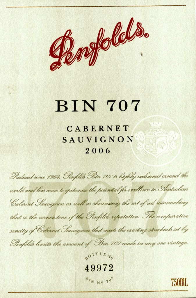 2006 Penfolds Cabernet Sauvignon Bin 707 - CellarTracker