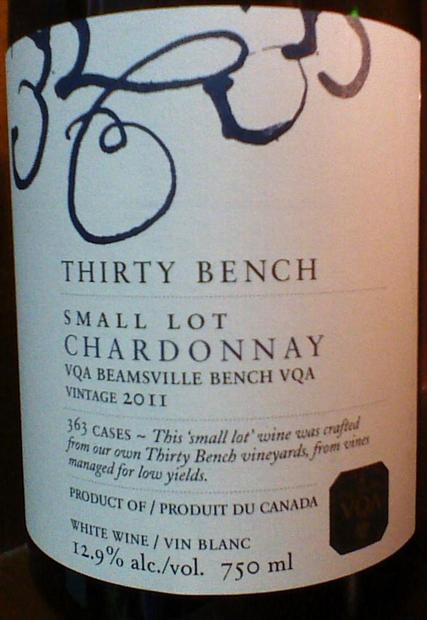 2012 Thirty Bench Chardonnay Small Lot Thirty Bench Vineyard